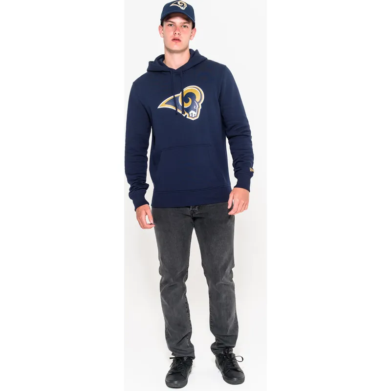 dressipluusid-kapuutsiga-sinine-pullover-hoodie-los-angeles-rams-nfl-new-era