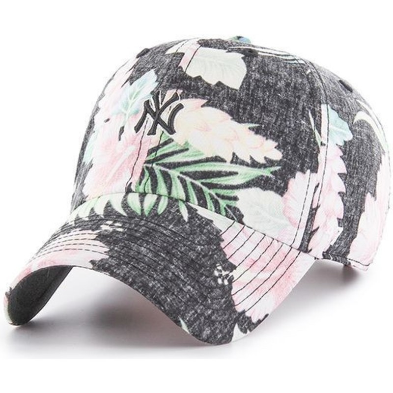 47-brand-curved-brim-new-york-yankees-mlb-stigma-mini-clean-up-floral-print-grey-cap