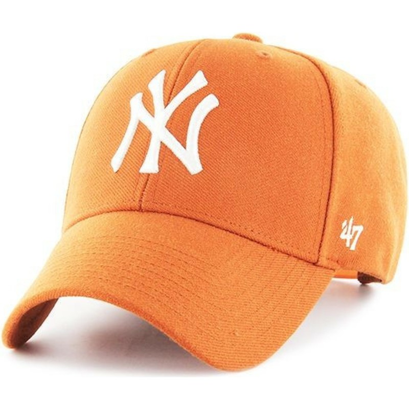 47-brand-curved-brim-new-york-yankees-mlb-mvp-orange-snapback-cap