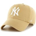 47-brand-curved-brim-new-york-yankees-mlb-clean-up-light-brown-cap