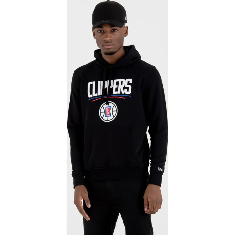 dressipluusid-kapuutsiga-must-pullover-hoody-los-angeles-clippers-nba-new-era