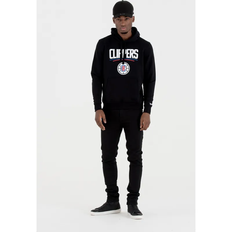dressipluusid-kapuutsiga-must-pullover-hoody-los-angeles-clippers-nba-new-era