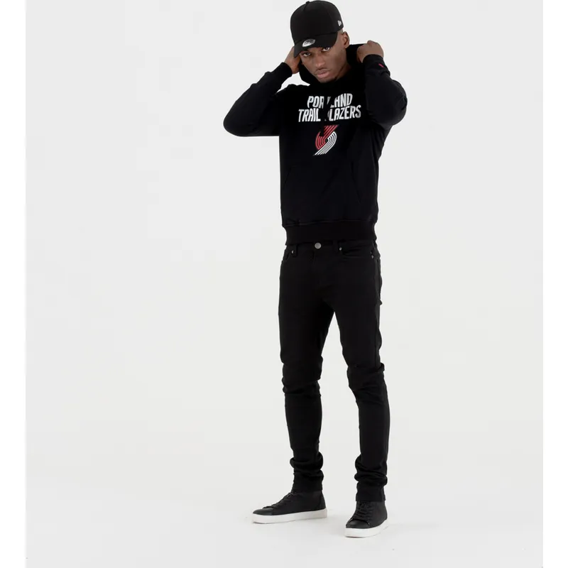 dressipluusid-kapuutsiga-must-pullover-hoody-portland-trail-blazers-nba-new-era