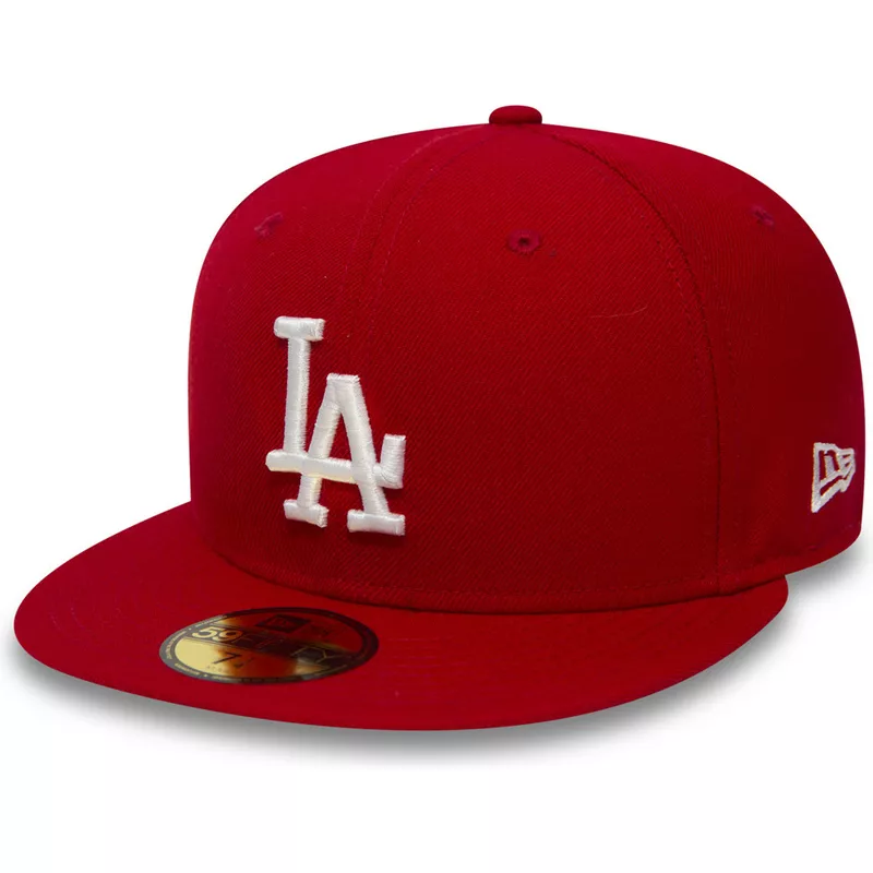 new-era-flat-brim-59fifty-essential-los-angeles-dodgers-mlb-red-fitted-cap