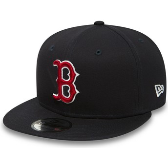 New Era Flat Brim 9FIFTY Essential Boston Red Sox MLB Navy Blue Snapback Cap