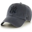 47-brand-curved-brim-black-logo-new-york-yankees-mlb-clean-up-black-cap