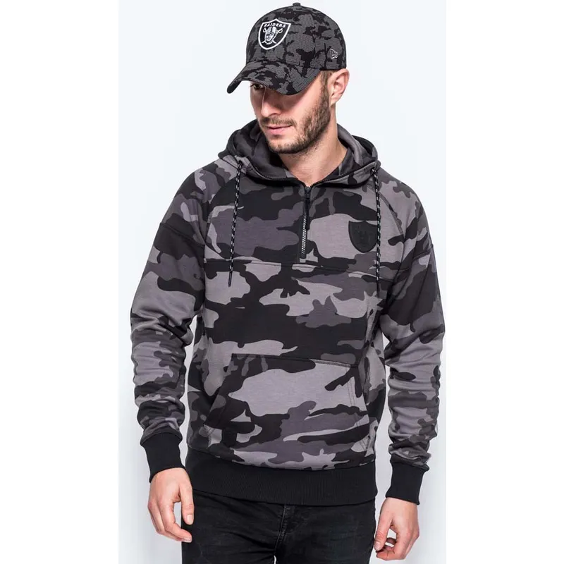 dressipluusid-kapuutsiga-kamuflaaz-half-zipped-hoody-las-vegas-raiders-nfl-new-era