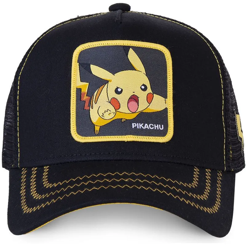 cap-kumer-black-snapback-pikachu-pokemon-capslab