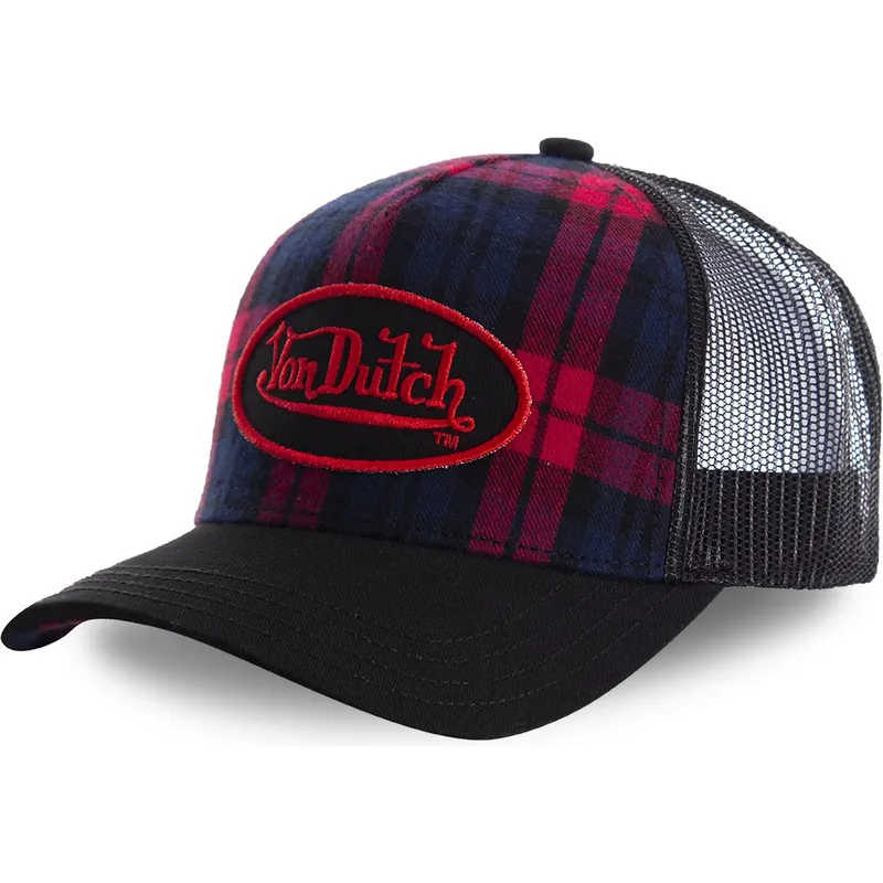 mutsid-kumer-must-snapback-estampado-cuadros-carb2-von-dutch