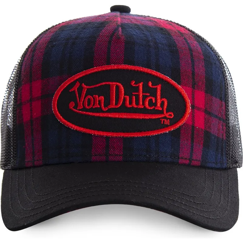 mutsid-kumer-must-snapback-estampado-cuadros-carb2-von-dutch