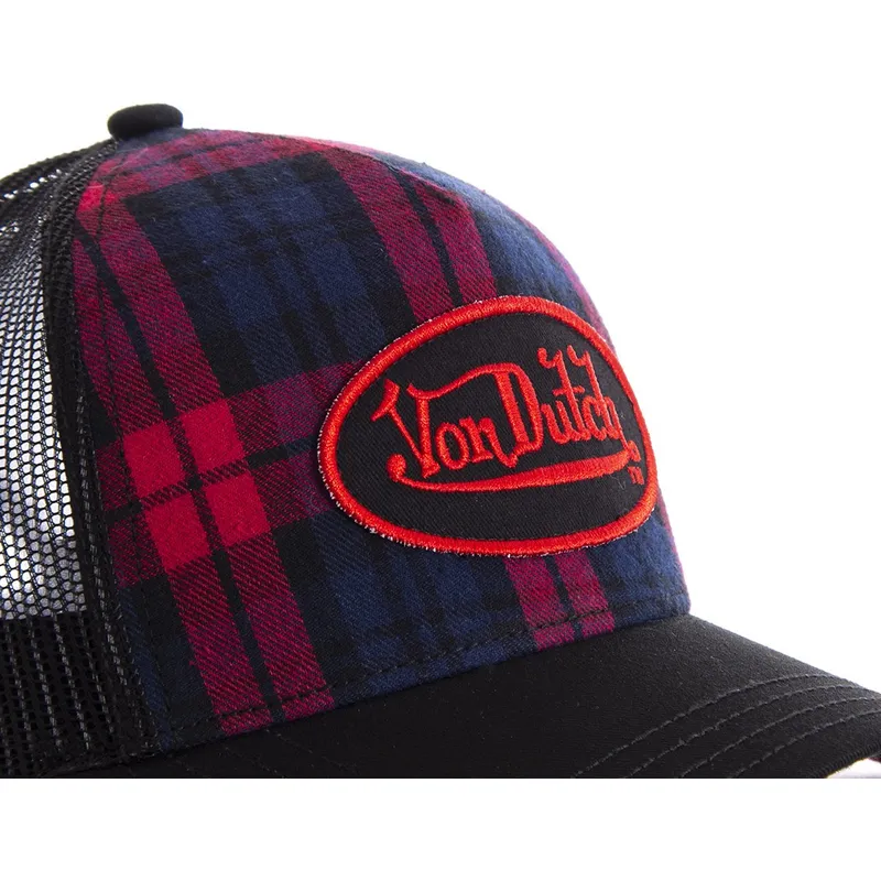 mutsid-kumer-must-snapback-estampado-cuadros-carb2-von-dutch