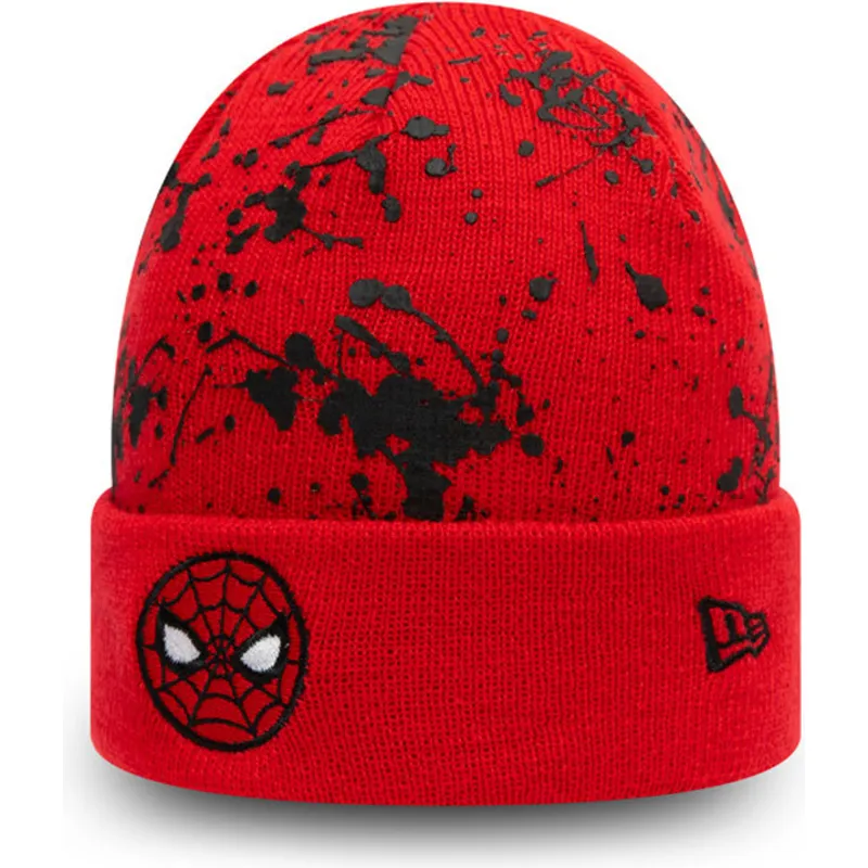 mutsid-punane-lastele-cuff-knit-paint-splat-new-era