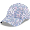 new-era-curved-brim-9forty-floral-new-york-yankees-mlb-blue-and-pink-adjustable-cap