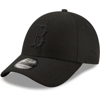 New Era Curved Brim Black Logo 9FORTY Mono Team Colour Boston Red Sox MLB Black Snapback Cap