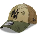 mutsid-kumer-roheline-reguleeritav-9forty-paisley-print-new-york-yankees-mlb-new-era