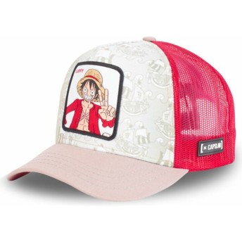 Capslab Monkey D. Luffy LUF1 One Piece Grey, Red and Brown Trucker Hat