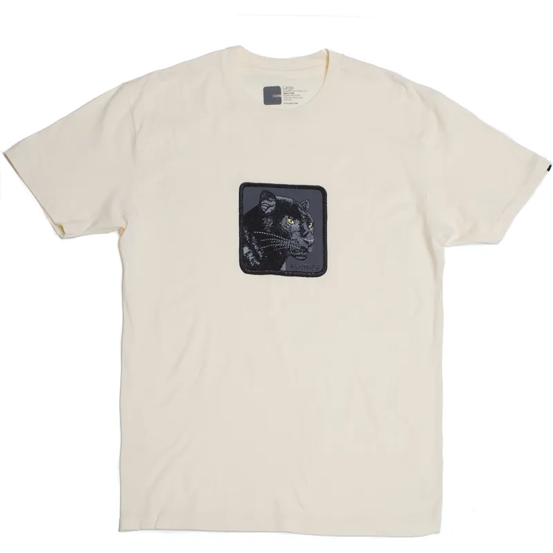 t-shirt-short-sleeve-beige-manga-corta-beige-pantera-panther-feline-good-the-farm-the-farm-de-goorin-bros