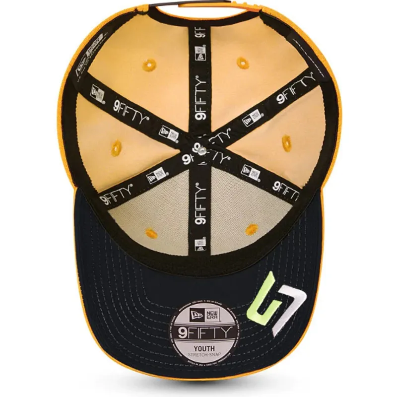 mutsid-kumer-oranz-snapback-lastele-9fifty-stretch-snap-lando-norris-mclaren-racing-formula-1-new-era