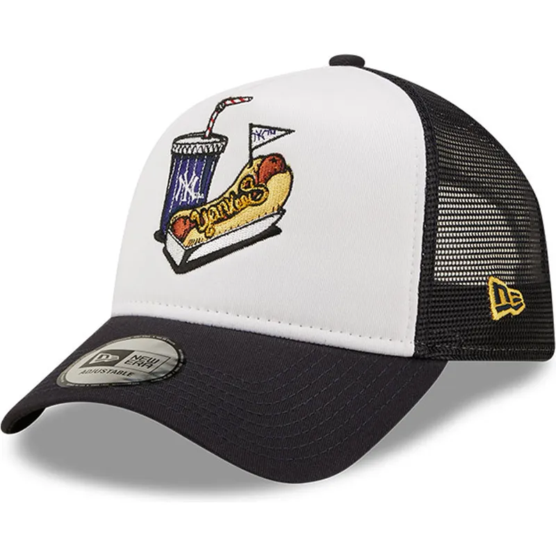 mutsid-kumer-valge-snapback-a-frame-stadium-food-hot-dog-new-york-yankees-mlb-new-era