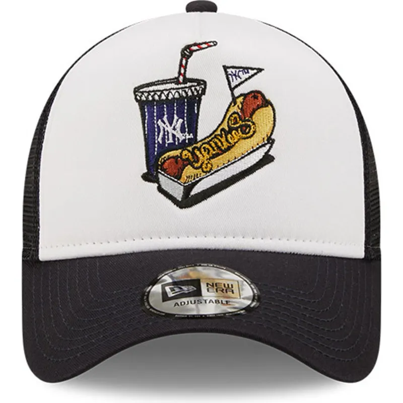 mutsid-kumer-valge-snapback-a-frame-stadium-food-hot-dog-new-york-yankees-mlb-new-era