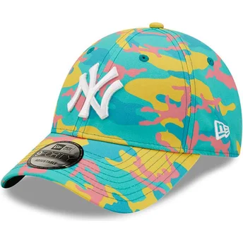 New Era Curved Brim 9FORTY Camo Pack New York Yankees MLB Blue Adjustable Cap