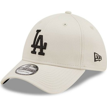 New Era Curved Brim 39THIRTY League Essential Los Angeles Dodgers MLB Beige Fitted Cap