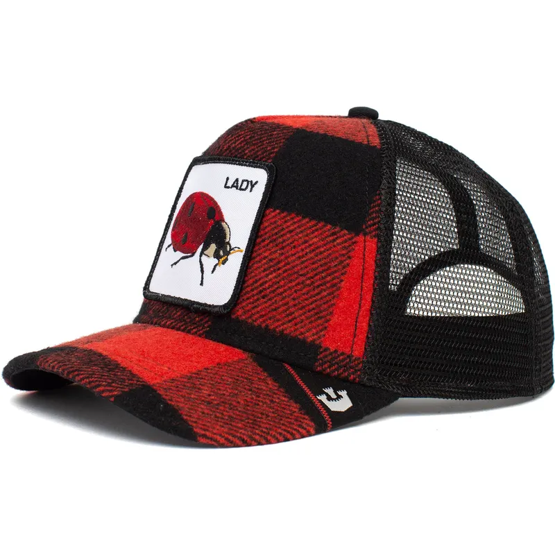 mutsid-kumer-punane-snapback-lady-plaidy-bug-the-farm-goorin-bros