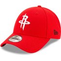 new-era-curved-brim-9forty-the-league-houston-rockets-nba-red-adjustable-cap