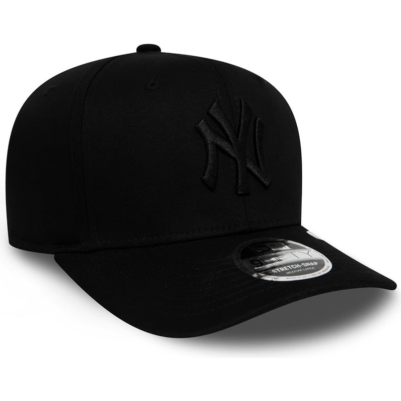 new-era-curved-brim-black-logo-9fifty-tonal-stretch-snap-new-york-yankees-mlb-black-snapback-cap