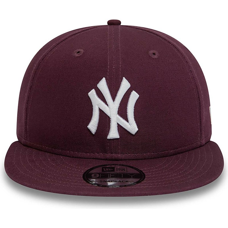 new-era-flat-brim-9fifty-essential-new-york-yankees-mlb-maroon-snapback-cap