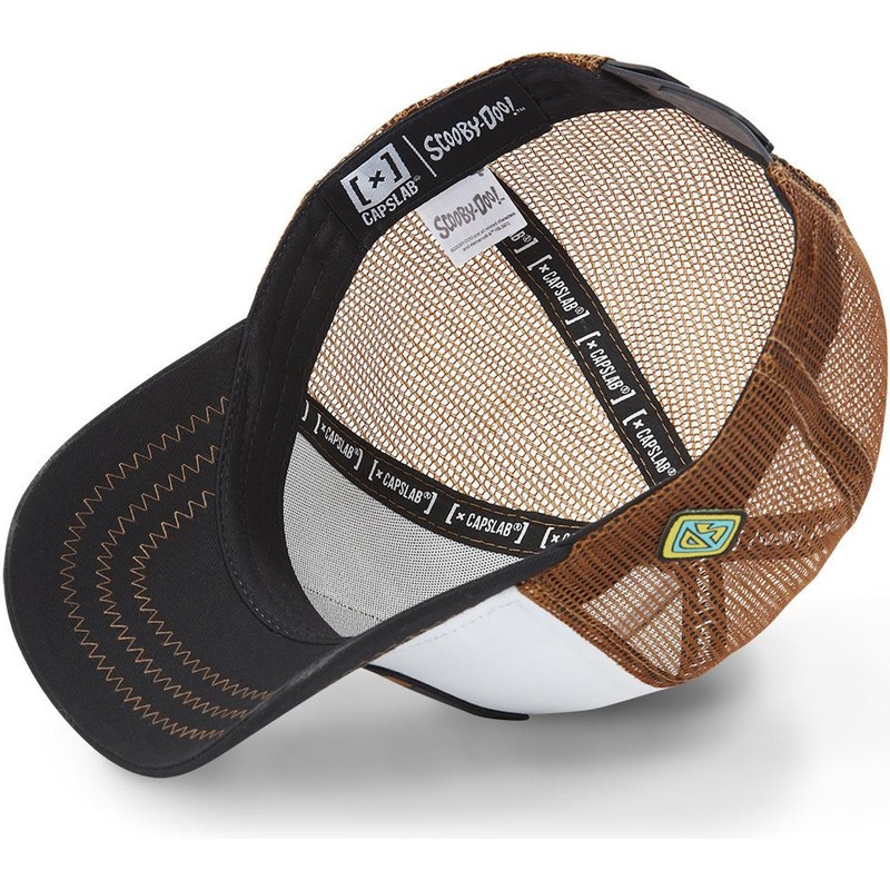 capslab-scooby-doo-help-rel-white-brown-and-black-trucker-hat