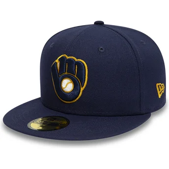 Cap lame navy blue ajustada 59FIFTY Authentic On Field Milwaukee Brewers MLB New Era