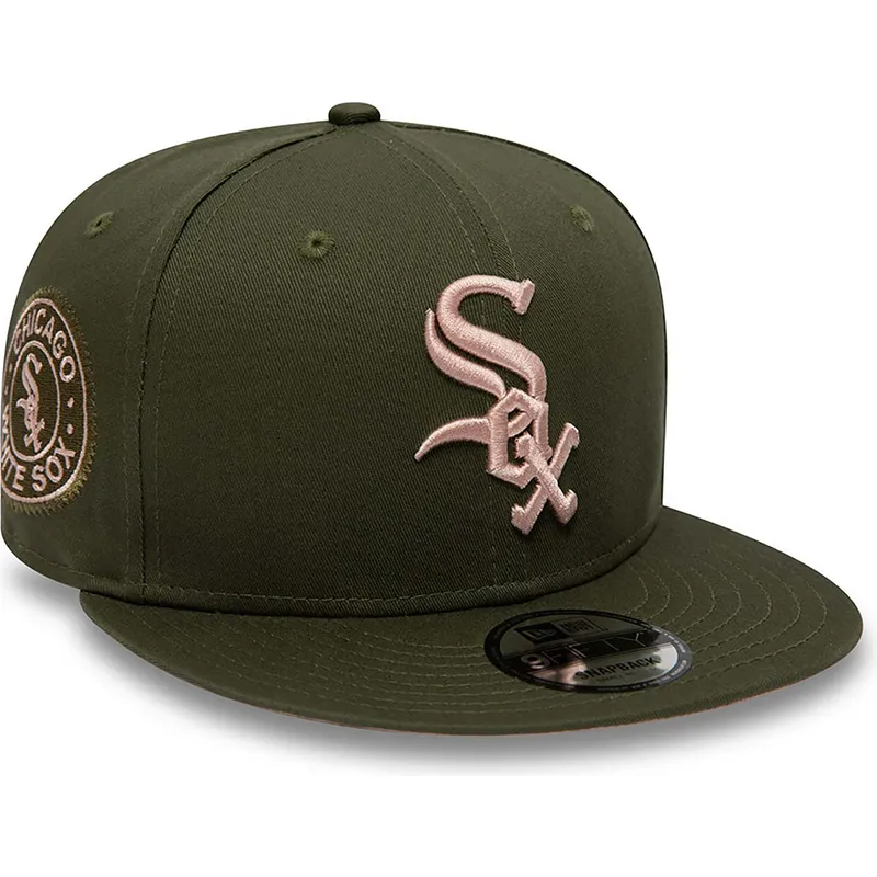 mutsid-lame-roheline-snapback-rosa-9fifty-side-patch-chicago-white-sox-mlb-new-era