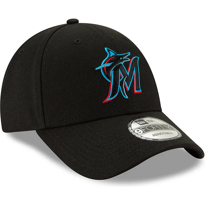 cap-kumer-black-adjustable-strap-9forty-the-league-miami-marlins-mlb-new-era
