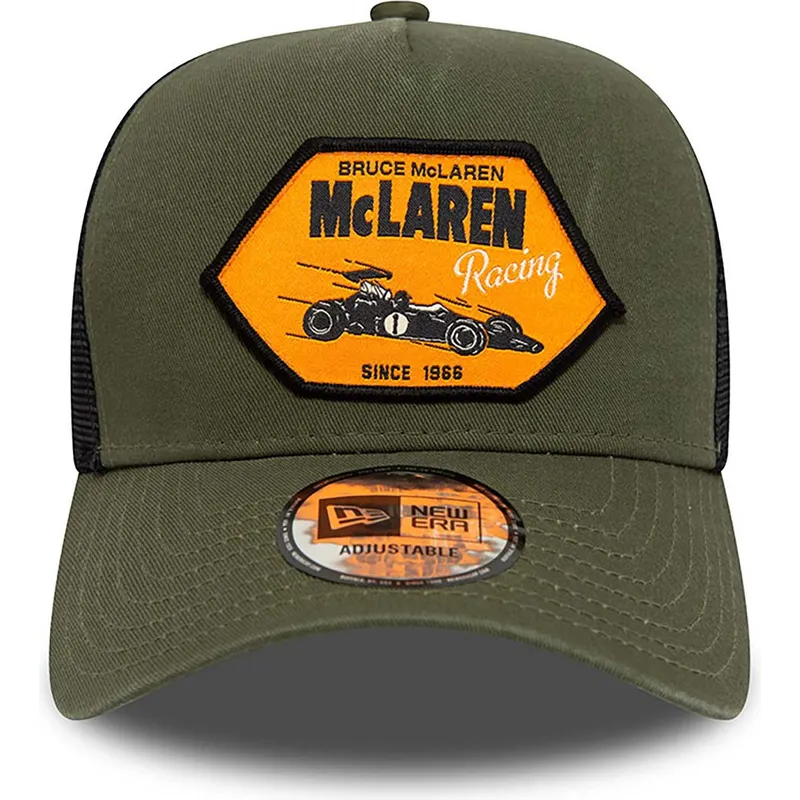 mutsid-kumer-roheline-snapback-bruce-mclaren-a-frame-lifestyle-mclaren-racing-formula-1-new-era