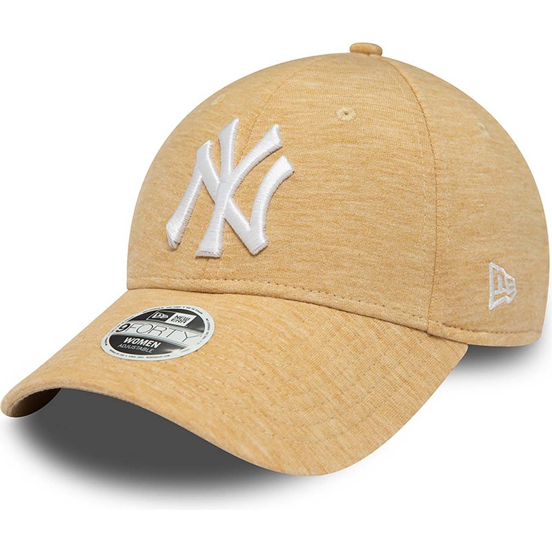 new-era-curved-brim-women-9forty-jersey-new-york-yankees-mlb-beige-adjustable-cap
