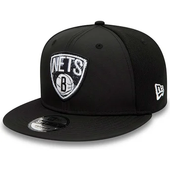 New Era Flat Brim 9FIFTY Print Infill Brooklyn Nets NBA Black Snapback Cap