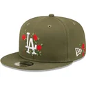 mutsid-lame-roheline-snapback-9fifty-flower-los-angeles-dodgers-mlb-new-era