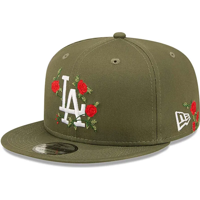 mutsid-lame-roheline-snapback-9fifty-flower-los-angeles-dodgers-mlb-new-era