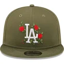 mutsid-lame-roheline-snapback-9fifty-flower-los-angeles-dodgers-mlb-new-era