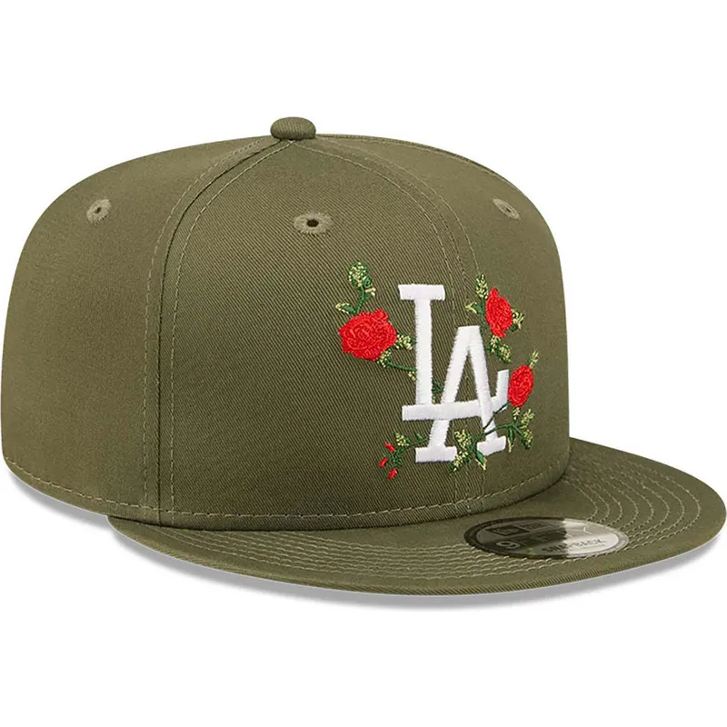 mutsid-lame-roheline-snapback-9fifty-flower-los-angeles-dodgers-mlb-new-era