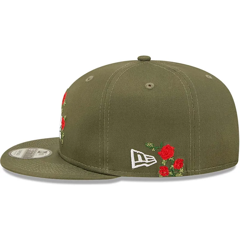 mutsid-lame-roheline-snapback-9fifty-flower-los-angeles-dodgers-mlb-new-era