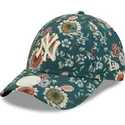 mutsid-kumer-roheline-reguleeritav-9forty-all-over-print-floral-new-york-yankees-mlb-new-era
