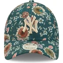mutsid-kumer-roheline-reguleeritav-9forty-all-over-print-floral-new-york-yankees-mlb-new-era