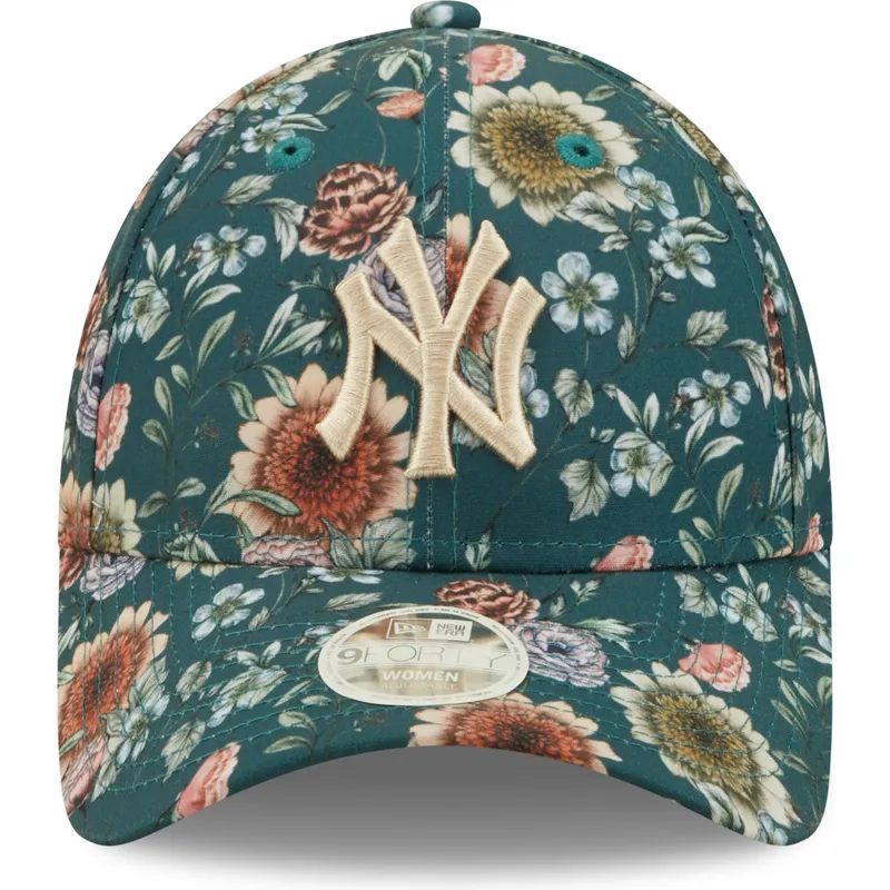 mutsid-kumer-roheline-reguleeritav-9forty-all-over-print-floral-new-york-yankees-mlb-new-era