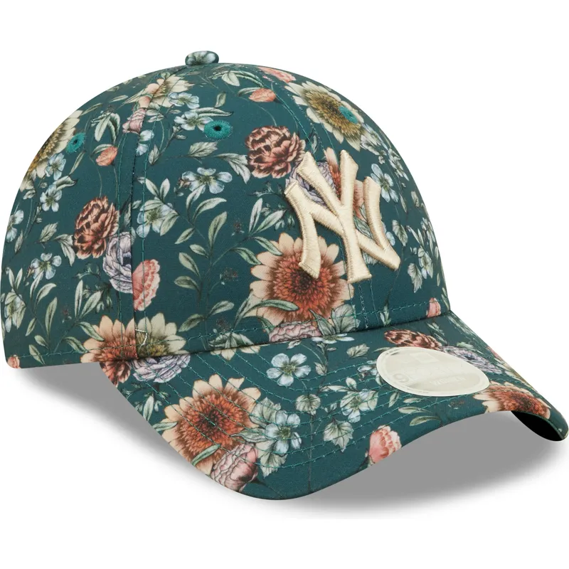 mutsid-kumer-roheline-reguleeritav-9forty-all-over-print-floral-new-york-yankees-mlb-new-era
