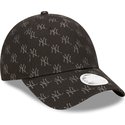 new-era-curved-brim-women-9forty-monogram-new-york-yankees-mlb-black-adjustable-cap
