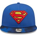 new-era-flat-brim-youth-superman-9fifty-dc-comics-blue-snapback-cap
