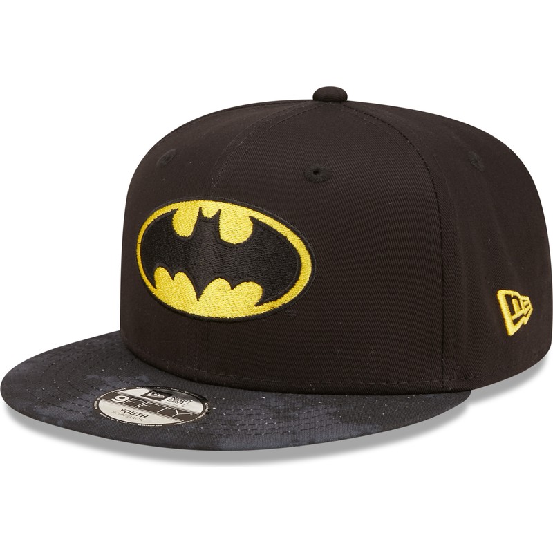 new-era-flat-brim-youth-9fifty-dc-comics-batman-black-snapback-cap