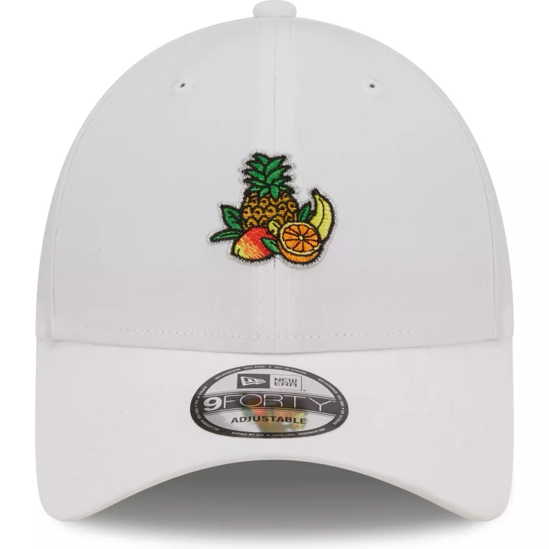 new-era-curved-brim-juice-tropical-fruits-9forty-food-icon-white-adjustable-cap